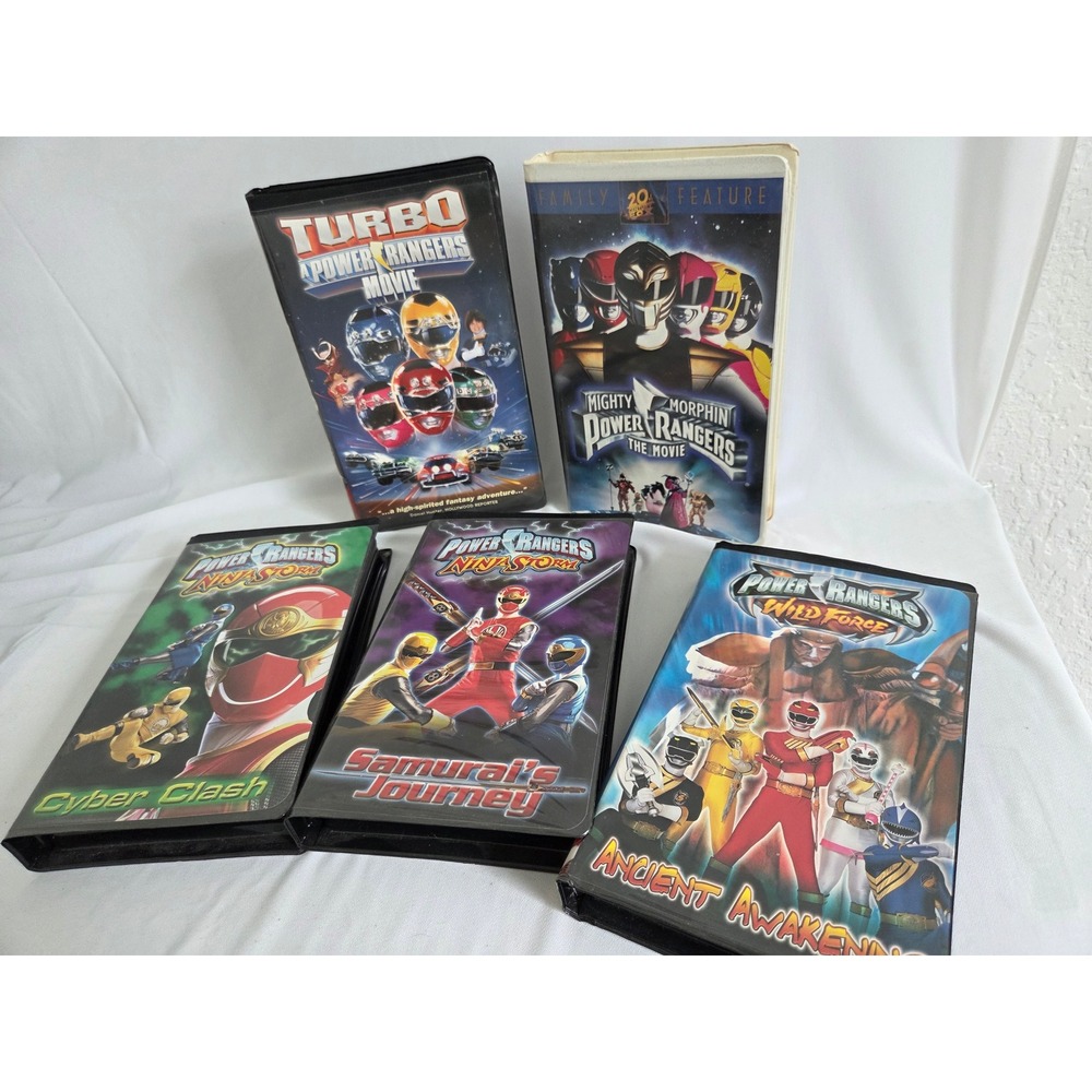 Vintage Power Rangers VHS Lot 5 Mighty Morphin Turbo Ninja Storm Wild Force